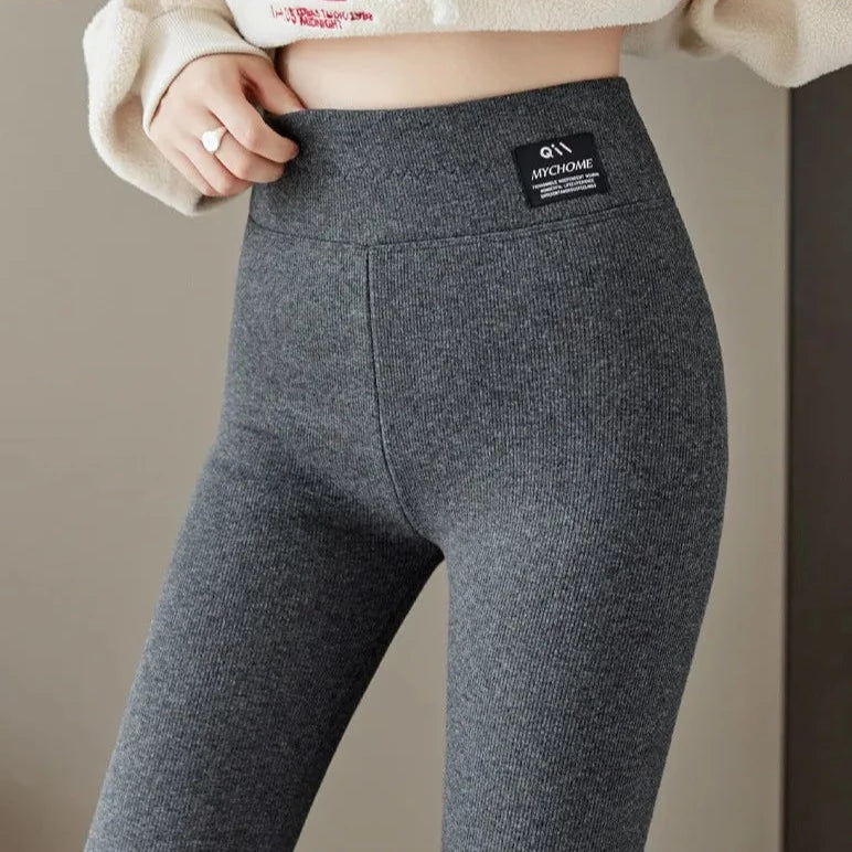 Prążkowane legginsy z lekkim ociepleniem Cepheus-lauranapl.com