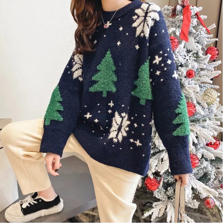 Świąteczny sweter oversize Lynx-lauranapl.com