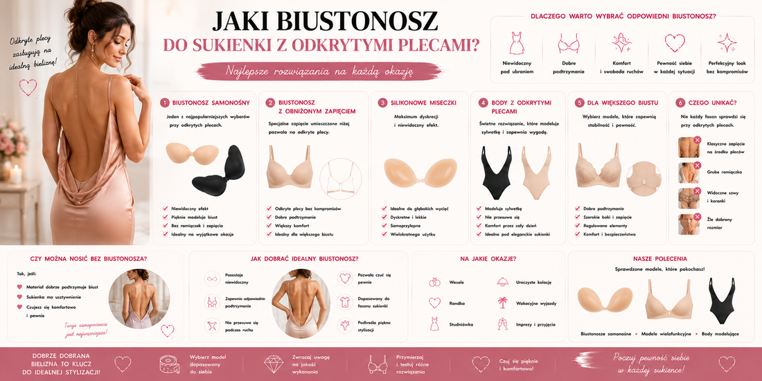 Jaki biustonosz do sukienki z odkrytymi plecami? Najlepsze rozwiązania na każdą okazję