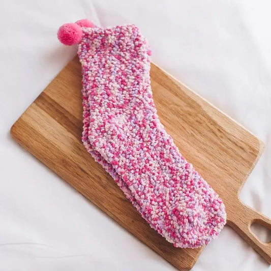 Puszyste skarpetki z pomponikiem Columba-lauranapl.com