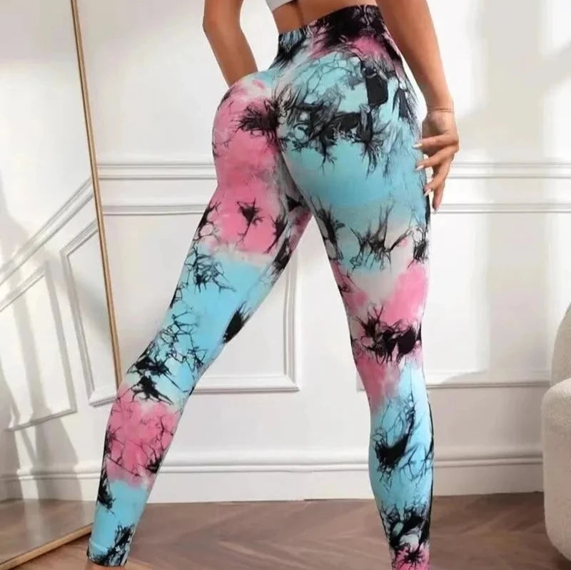 Legginsy z efektem Tie Dye i PushUP Corvus-lauranapl.com