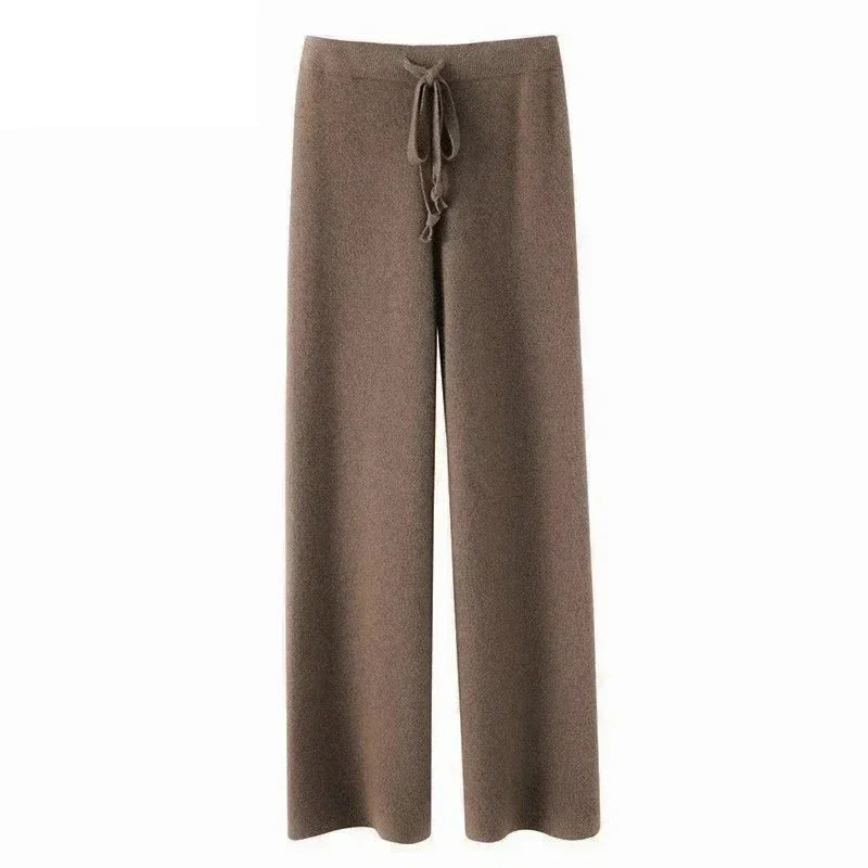 Ciepłe luźne spodnie sweterkowe Musca-lauranapl.com