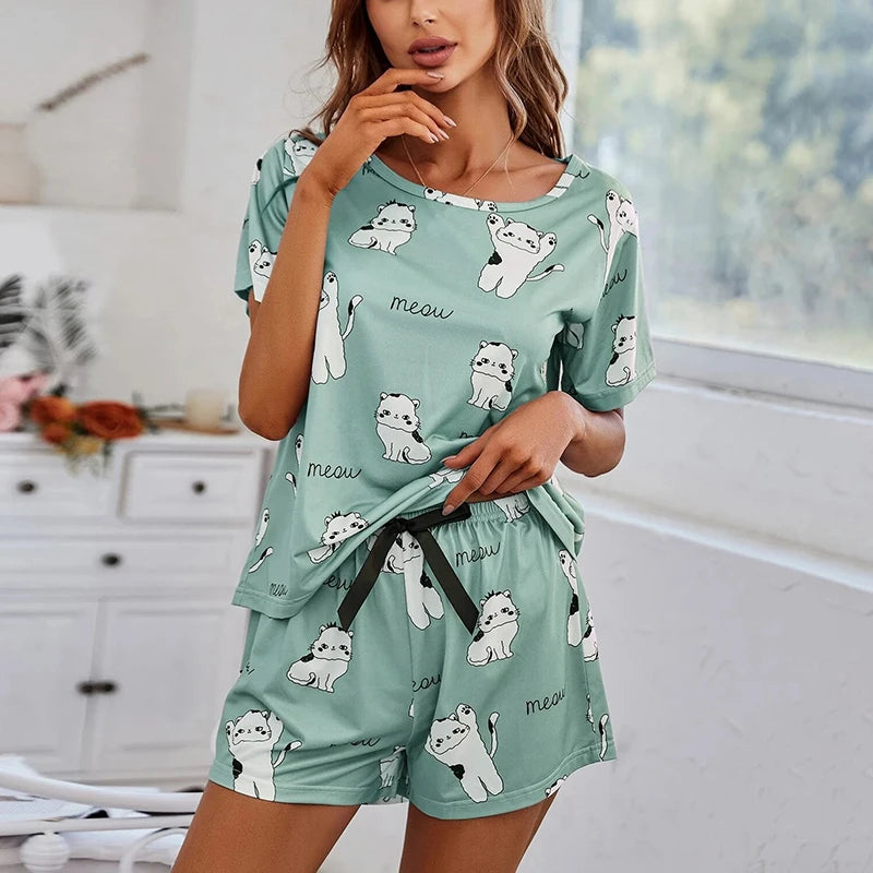 Piżama w kotki Sagittarius-lauranapl.com