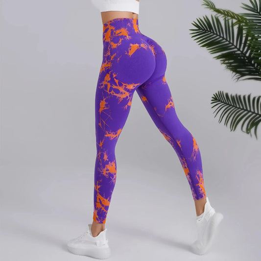 Legginsy z efektem Tie Dye i PushUP Columba-lauranapl.com 