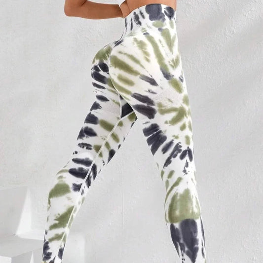Legginsy z efektem Tie Dye i PushUP Chamaeleon-lauranapl.com 