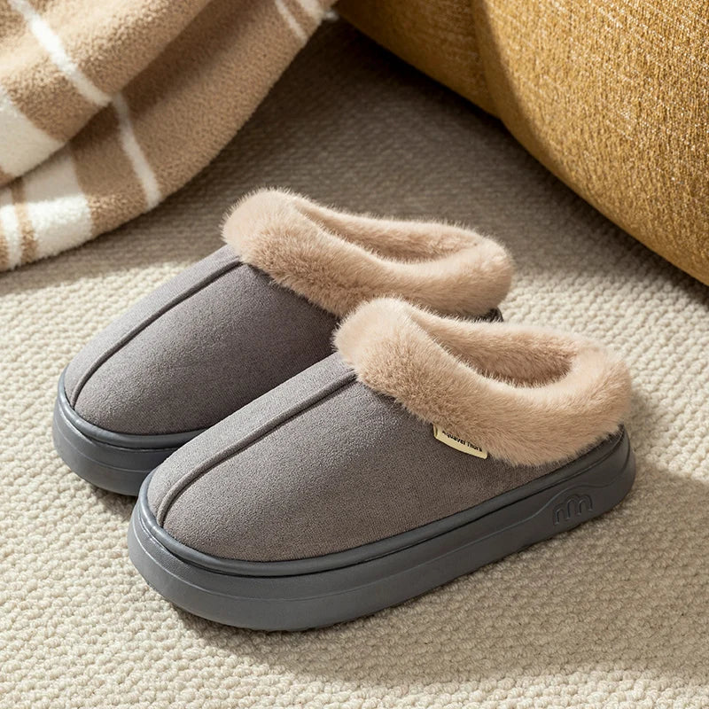 Kapcie z futerkiem na grubej podeszwie Antlia