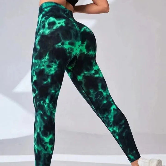Legginsy z efektem Tie Dye i PushUP Corona Borealis-lauranapl.com 