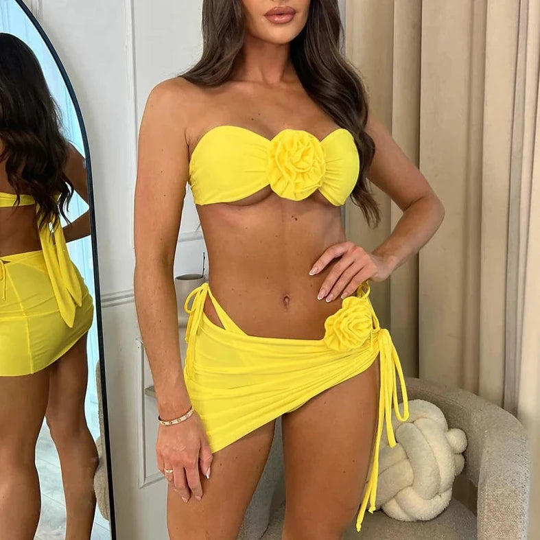 Dwuczęściowy strój kąpielowy bikini ze spodniczką w zestawie Musca-lauranapl.com