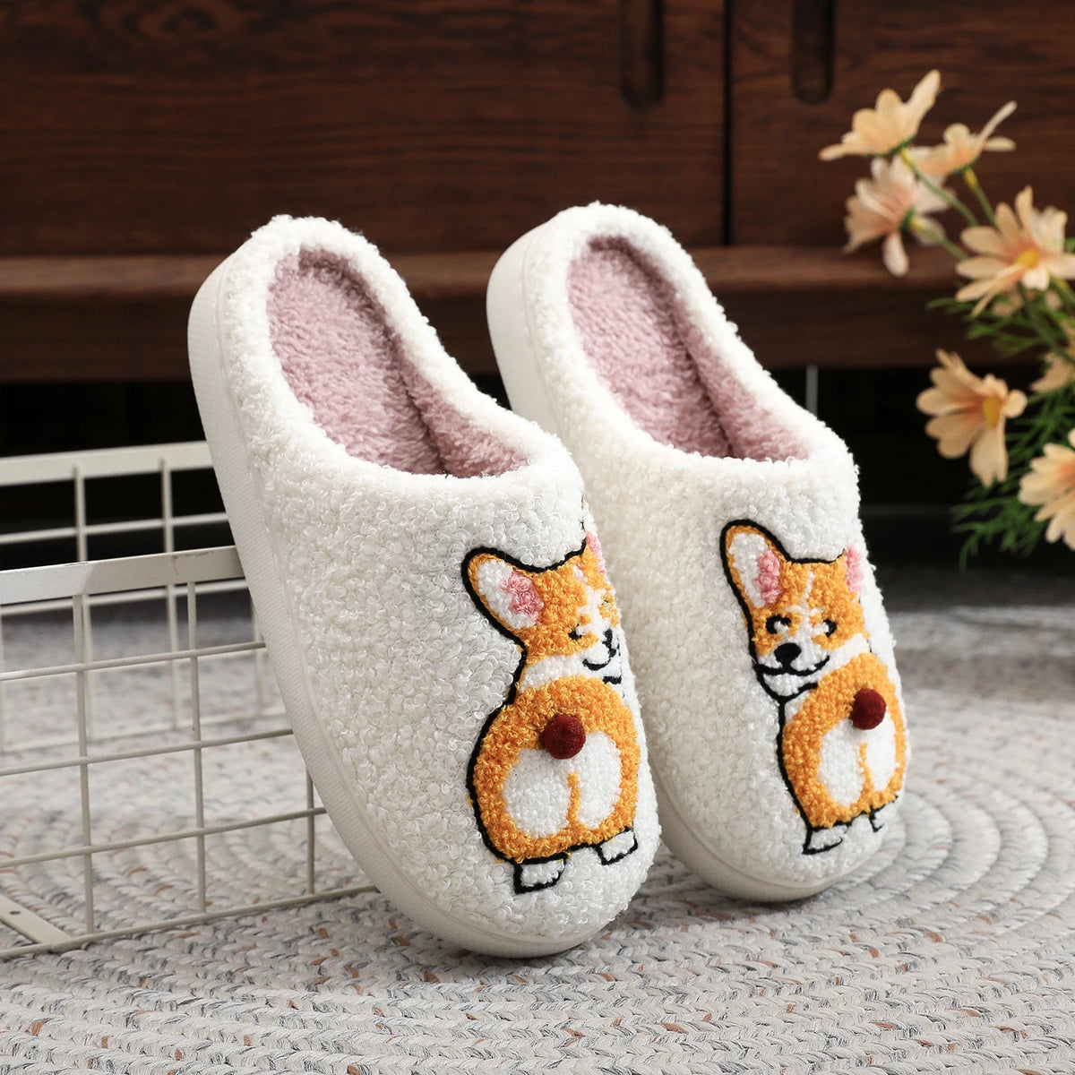 Kapcie dla fanów corgi Bootes