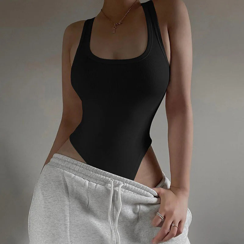 Basicowe body na ramiączkach ze stringami Cepheus-lauranapl.com