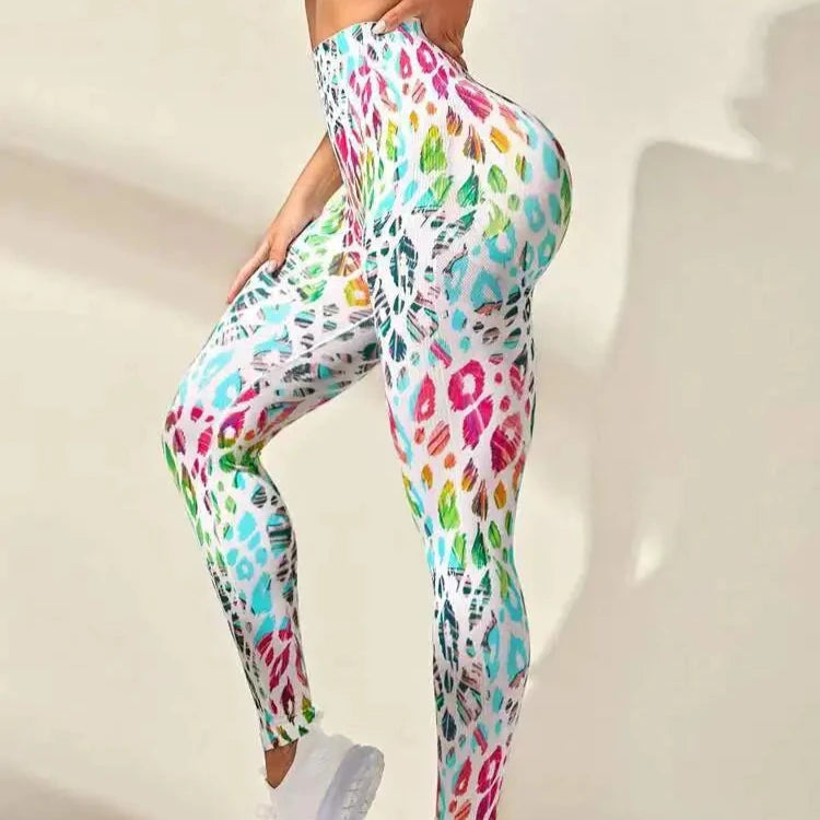 Wzorzyste legginsy PushUP Delphinus-lauranapl.com