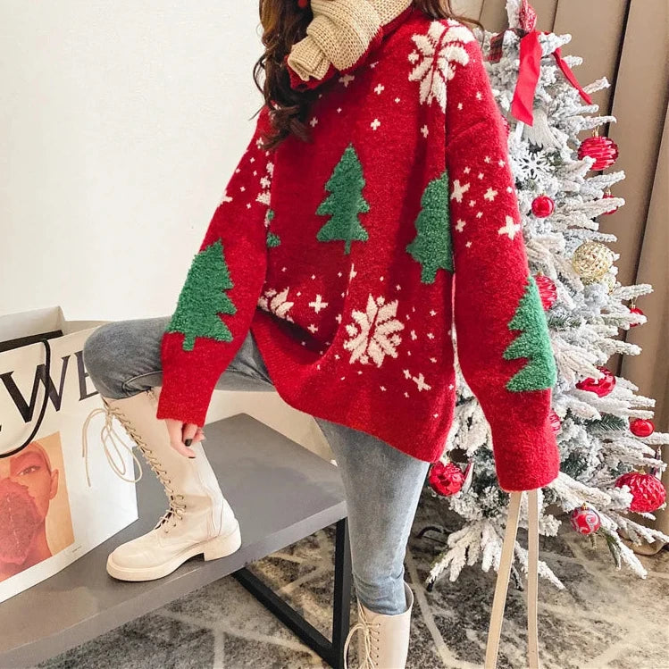 Świąteczny sweter oversize Lynx-lauranapl.com