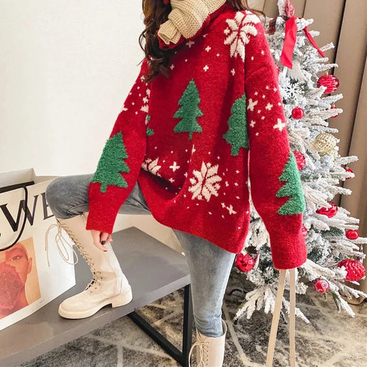 Świąteczny sweter oversize Lynx-lauranapl.com