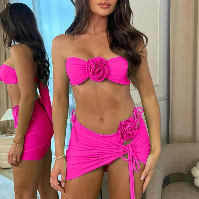 Dwuczęściowy strój kąpielowy bikini ze spodniczką w zestawie Musca-lauranapl.com