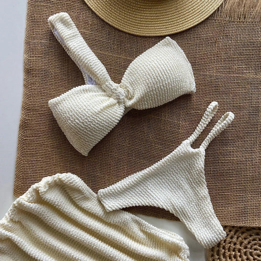 Dwuczęściowy strój kąpielowy ze spódniczką plażową w zestawie Sagitta-lauranapl.com