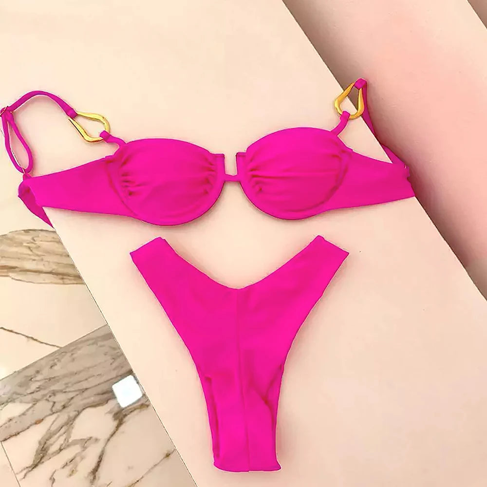 Kostium kąpielowy bikini z wycięciem high legs Orion-lauranapl.com