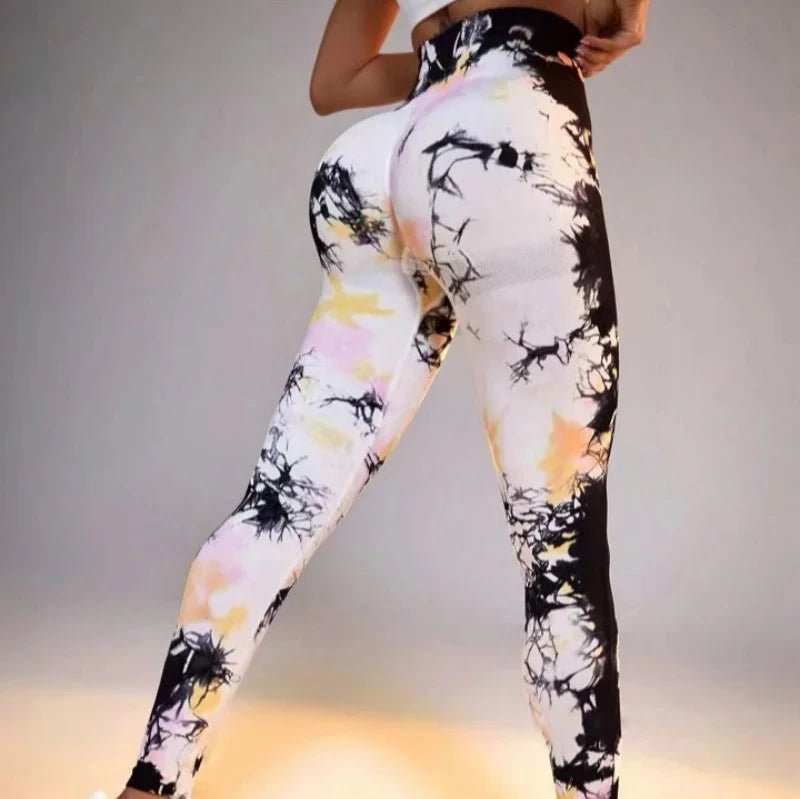Legginsy z efektem Tie Dye i PushUP Grus-lauranapl.com