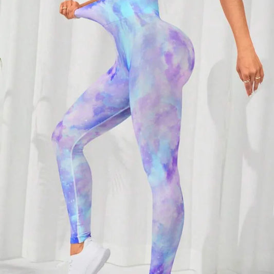 Legginsy z efektem Tie Dye i PushUP Cetus-lauranapl.com 