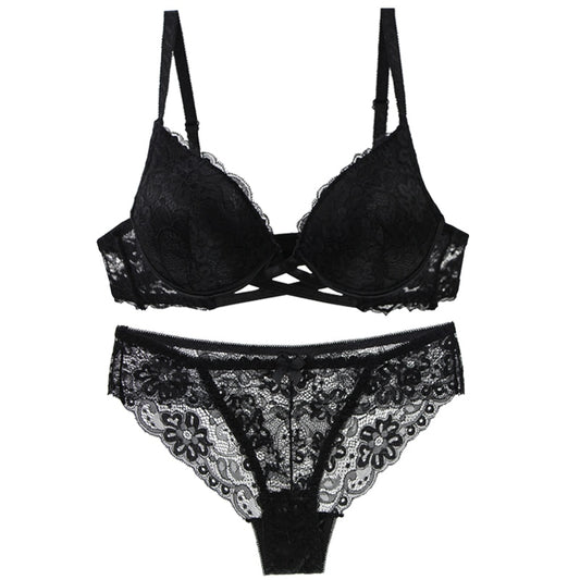 Koronkowy komplet bielizny PUSH UP Plus SizeHorologium-lauranapl.com