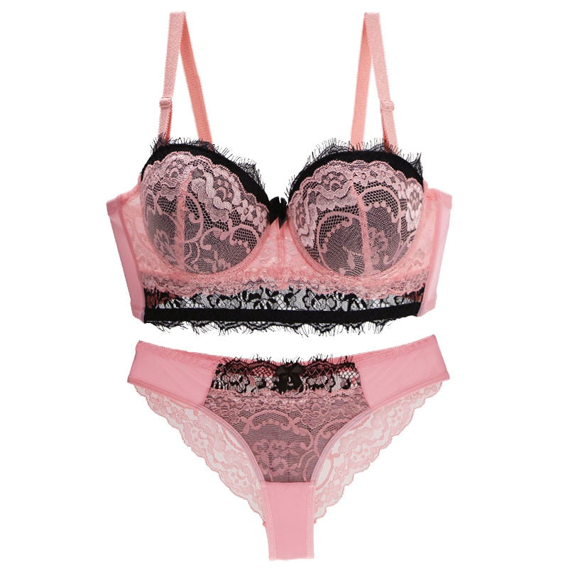 Koronkowy komplet bielizny PUSH UP Plus SizeGrus-lauranapl.com