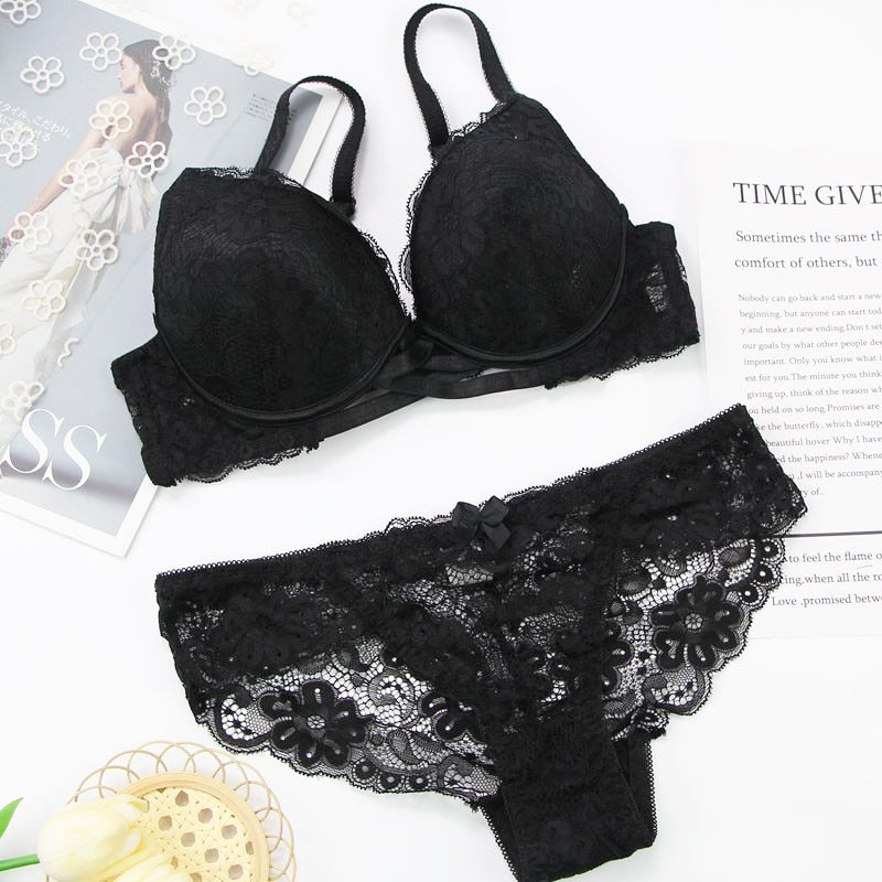 Koronkowy komplet bielizny PUSH UP Plus SizeHorologium-lauranapl.com